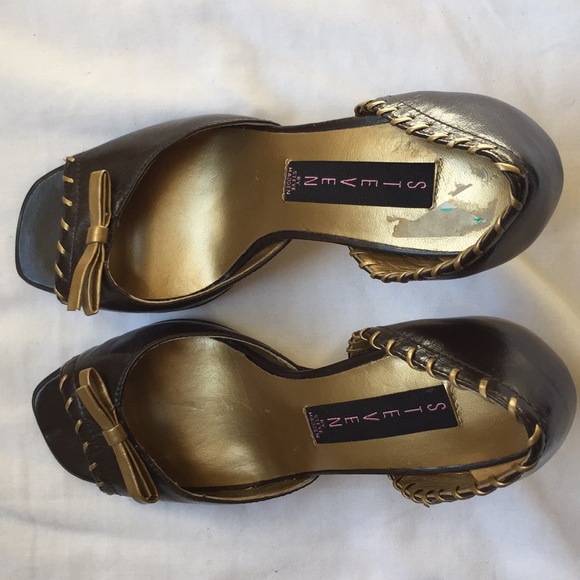 Steve Madden Leather Peep Toe Platform Heels - Picture 5 of 5